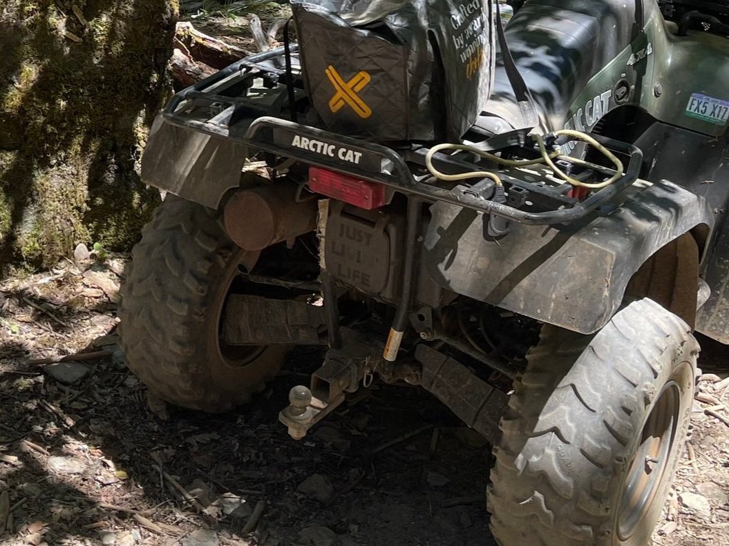 ATV storage cover installed on the vehicle